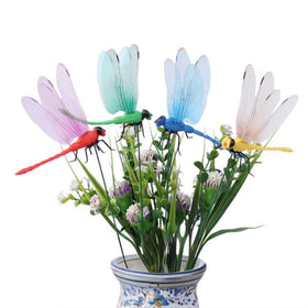 CHOUYUHE dragonfly garden stakes red wings add cheerful color