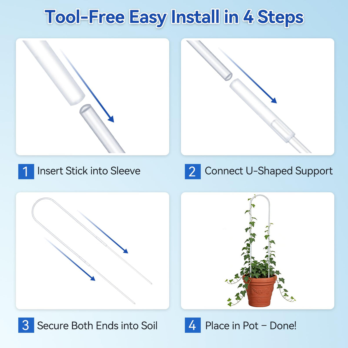 CHOUYUHE lightweight stake of 103g maintains structure without bending delicate stems