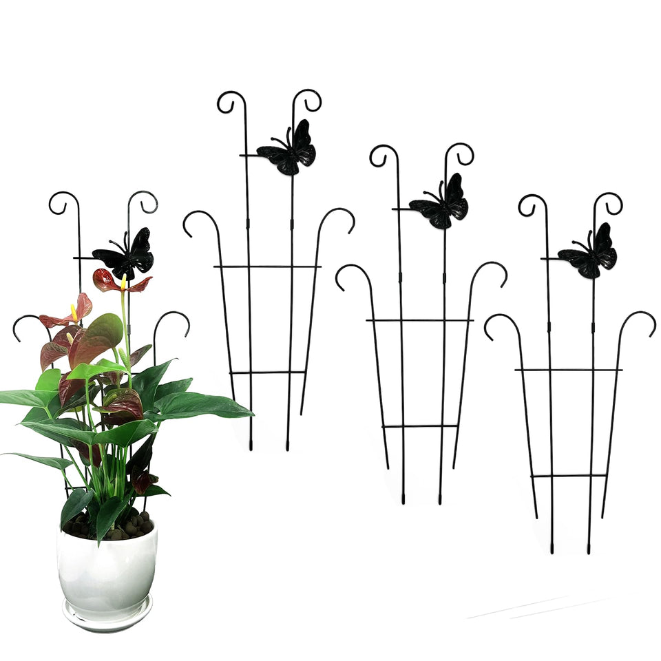 CHOUYUHE 23-Inch plant trellis 2-pack supports potted plants securely for upright growth.