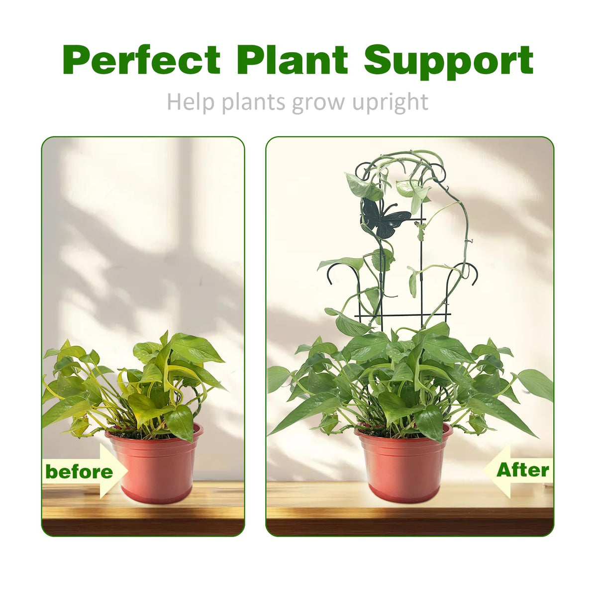Sturdy metal CHOUYUHE trellis suitable for monstera, pothos, ivy indoors or on balconies.