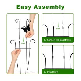 Easy-install CHOUYUHE trellis pushed into soil beside plant with included ties.