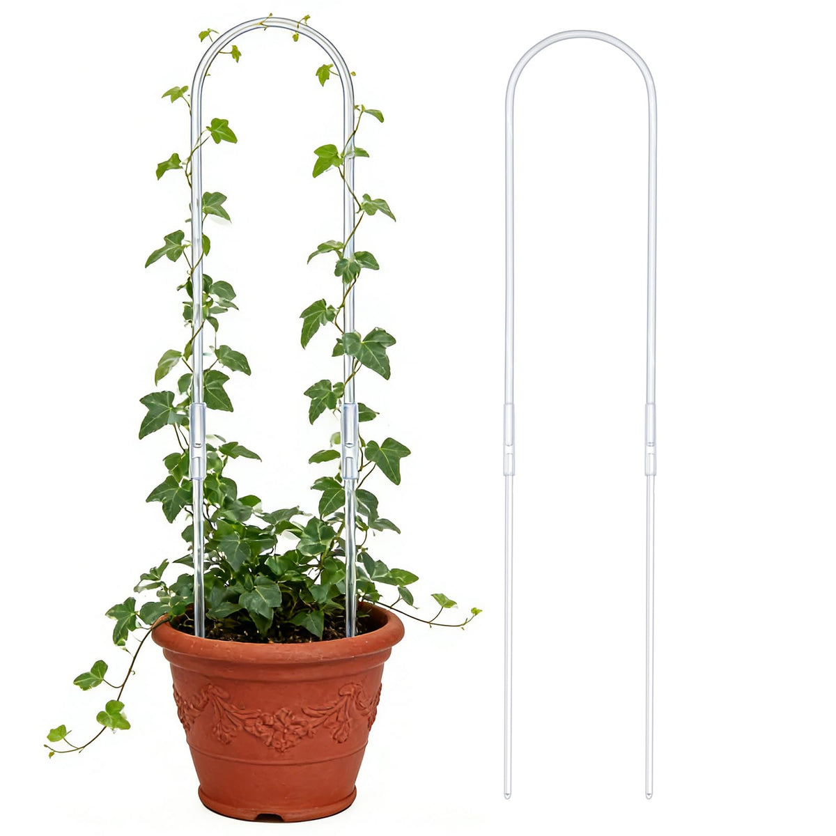 CHOUYUHE U-shaped clear acrylic plant support appears nearly invisible on climbing vines