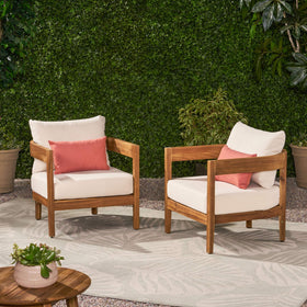 Alfy chair cushions beige with easy-clean, water-resistant fabric
