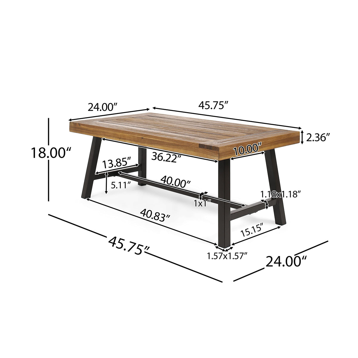Christopher Knight Home Carlisle powder-coated metal frame adds a modern industrial vibe to the patio.