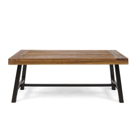 Christopher Knight Home Carlisle outdoor coffee table with slat panel design for a stylish durable patio centerpiece.