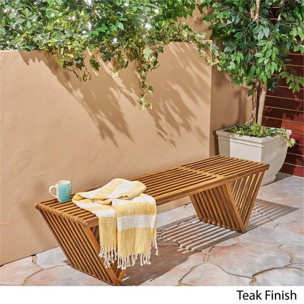 Esme bench wire-brush texture adds visual depth and tactile interest.