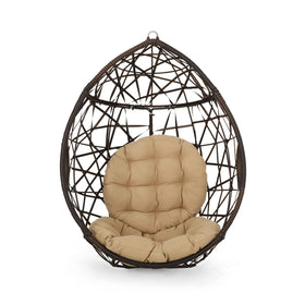 Christopher Knight Home Isaiah teardrop basket chair for outdoor lounging.