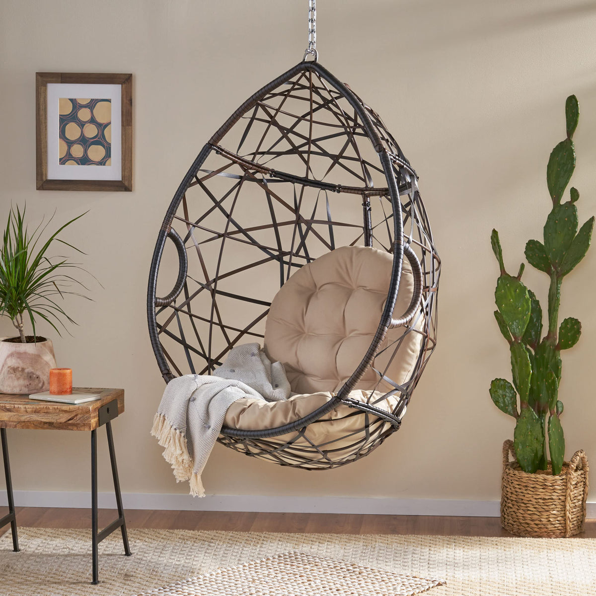 Christopher Knight Home Isaiah woven faux rattan detailing for chic outdoor seating.
