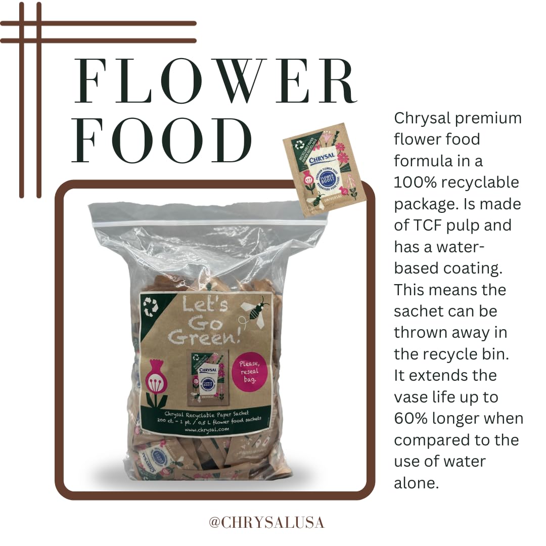 Chrysal Flower Boost dissolving packet in water for blooms