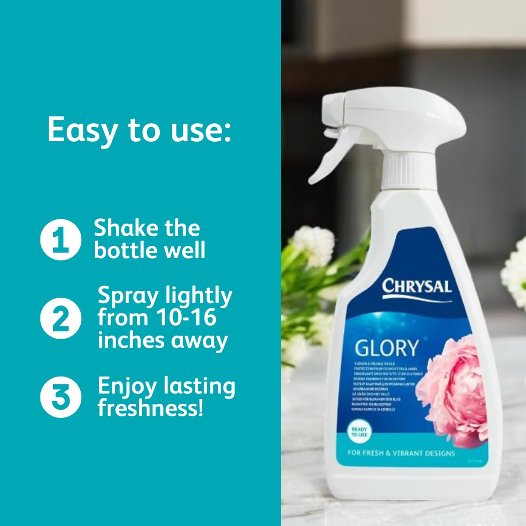 Chrysal Glory Finish on green leaves to stay lush.