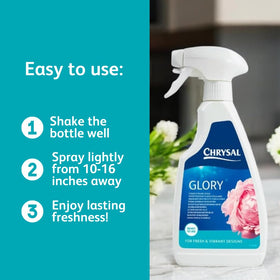 Chrysal Glory Finish on green leaves to stay lush.