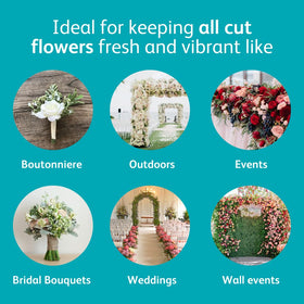 Chrysal Glory Finish at a wedding bouquet, preserving color.
