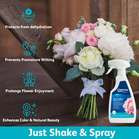 Chrysal Glory applied on a fresh flower bouquet for longer life