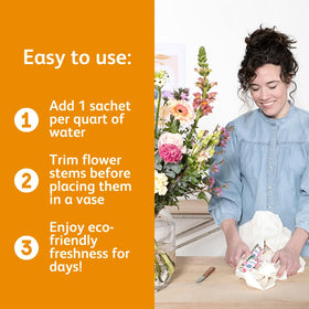 Chrysal nourishing nutrients for cut flowers supports healthy development