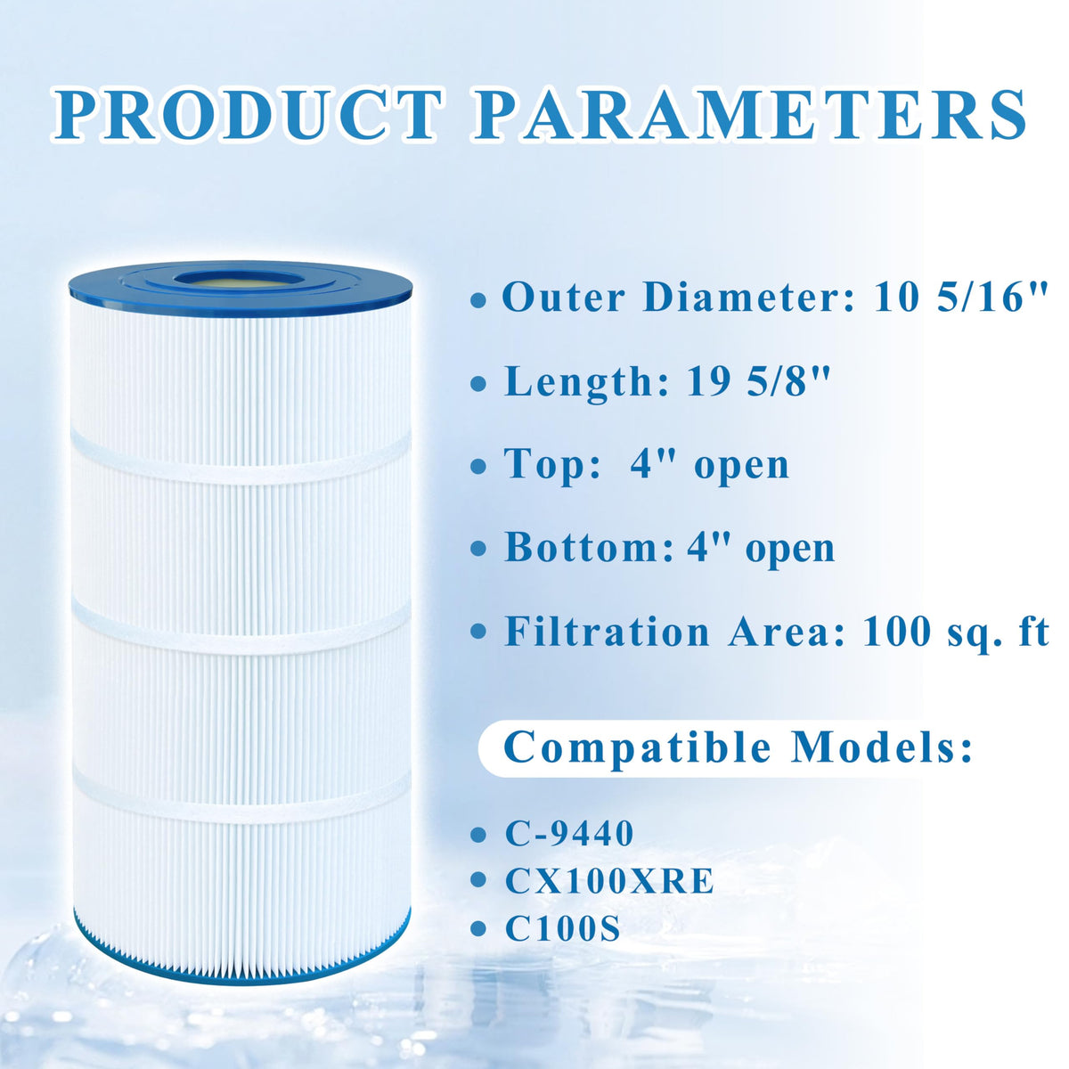 Chryseos pool filter CX100XRE connection end demonstrates easy installation