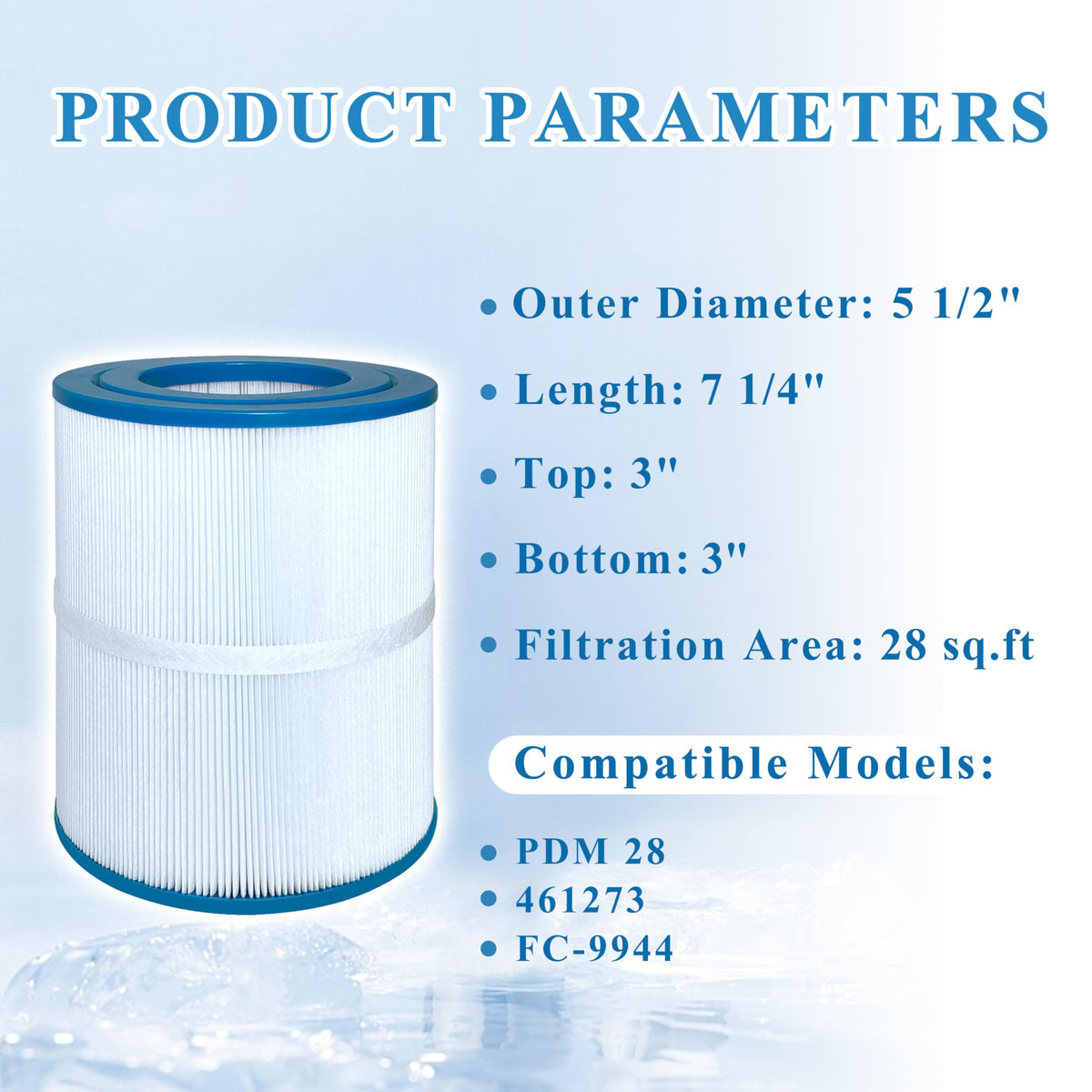 Chryseos spa filter brand label visible for quick model checks during replacement