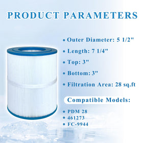 Chryseos spa filter brand label visible for quick model checks during replacement
