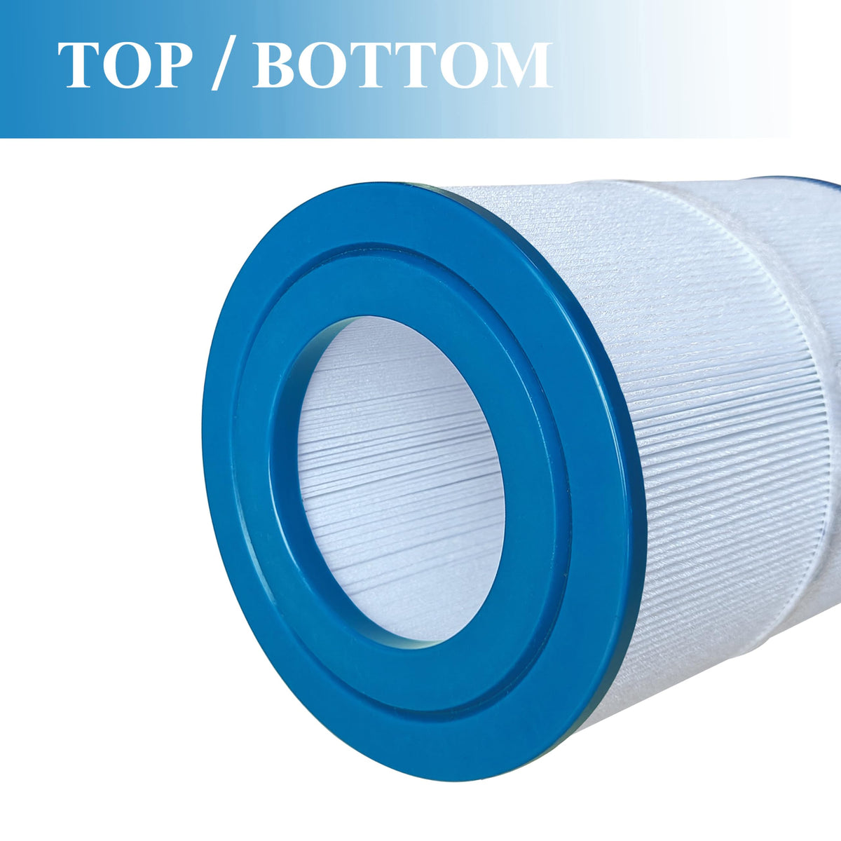 Chryseos spa filter packaging highlights 28 sq ft filtration for efficient cleaning