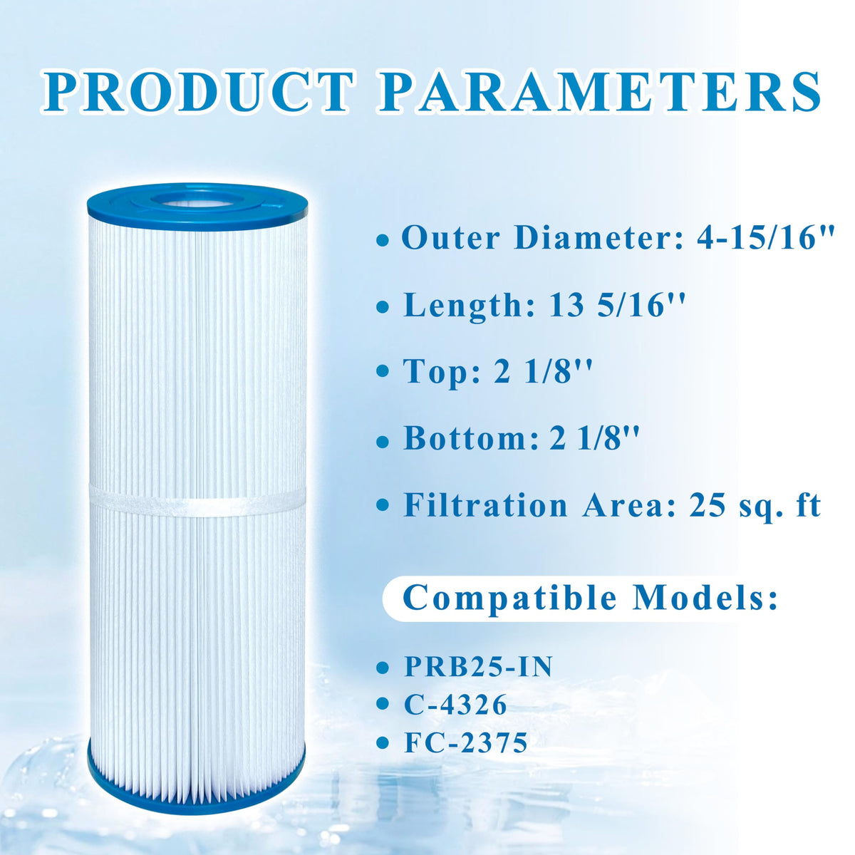 Chryseos spa filter fits C-4326 for a secure seal