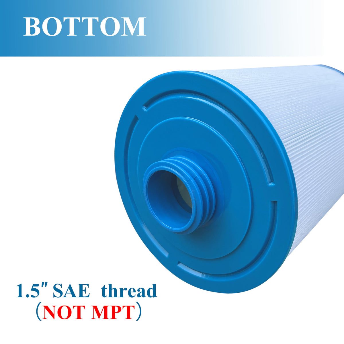 Chryseos spa filter highlights 6in outer diameter for a tight seal.