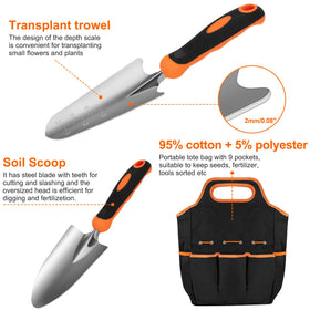 CHRYZTAL Gardening Tool Set – hand rake for debris and bed edge definition