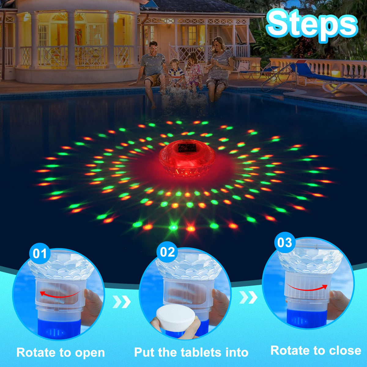 Chsuiwe adjustable float with release control for steady chlorine dosing