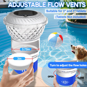 Chsuiwe chlorine dispenser uses solar charging for eco-friendly pool care.