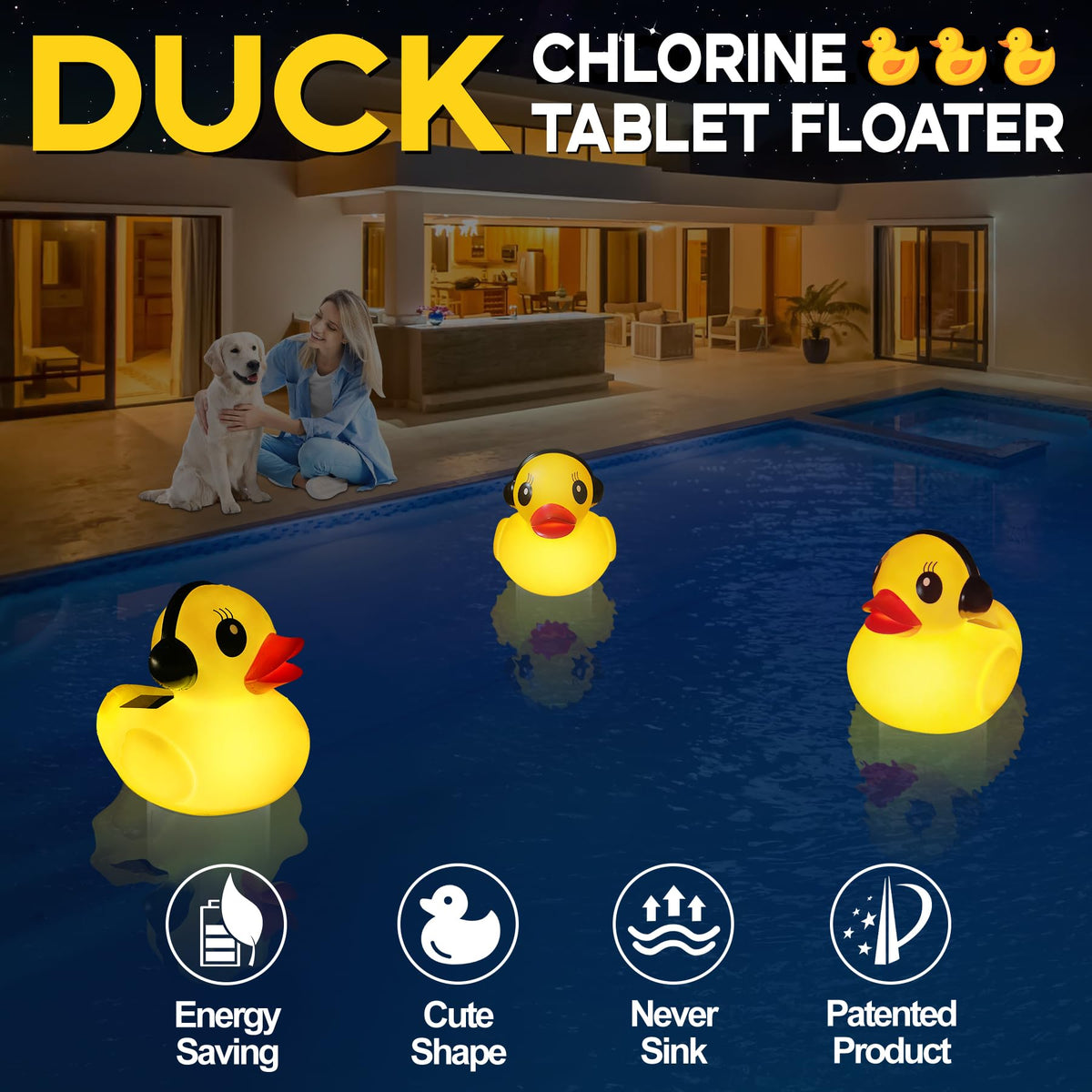 Chsuiwe built-in light illuminates pools for nighttime enjoyment