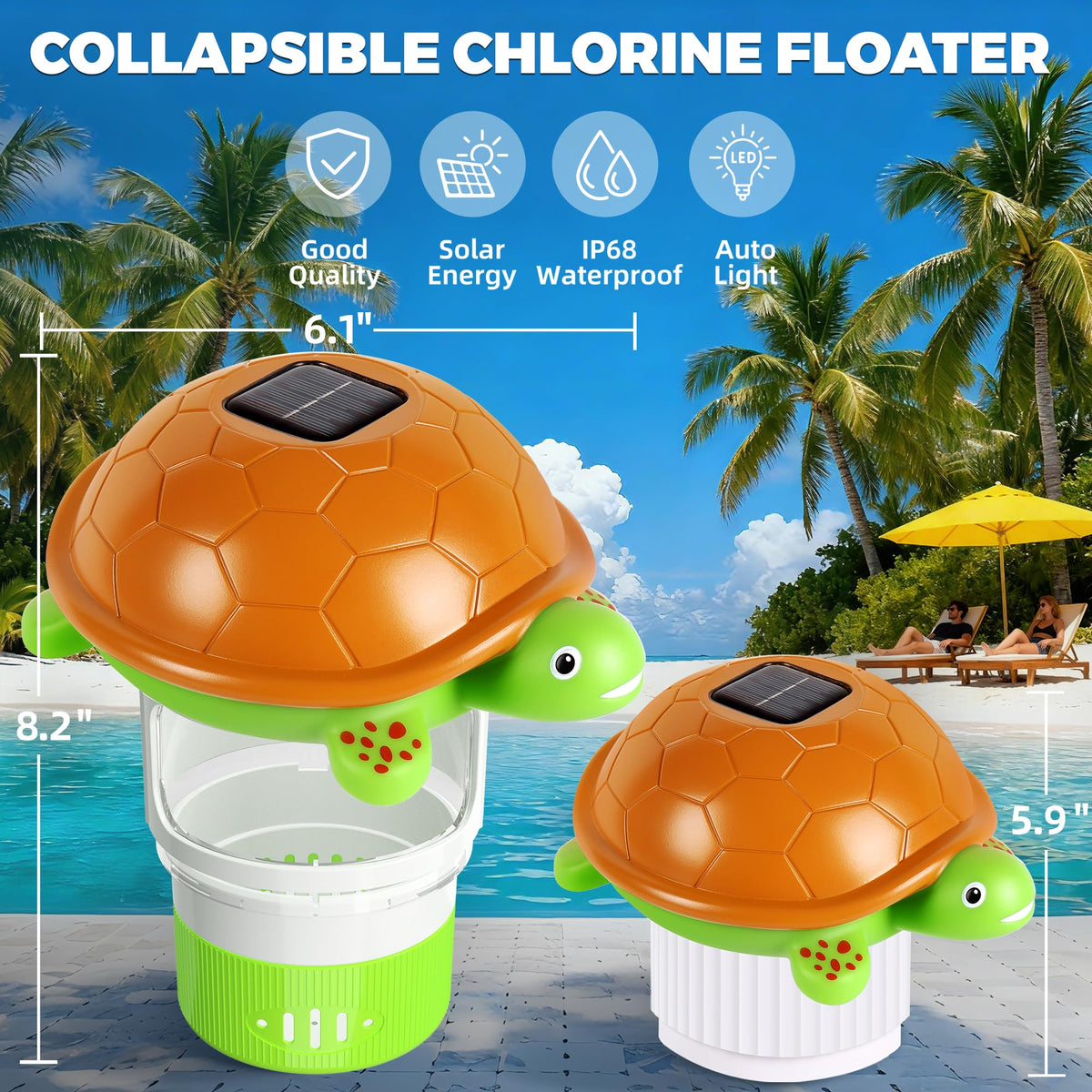 Chsuiwe night-light pool dispenser emits gentle glow for evening swimming.
