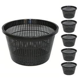 CHTASO 8.5-inch round aquatic plant baskets front view shows durable black mesh for reliable placement