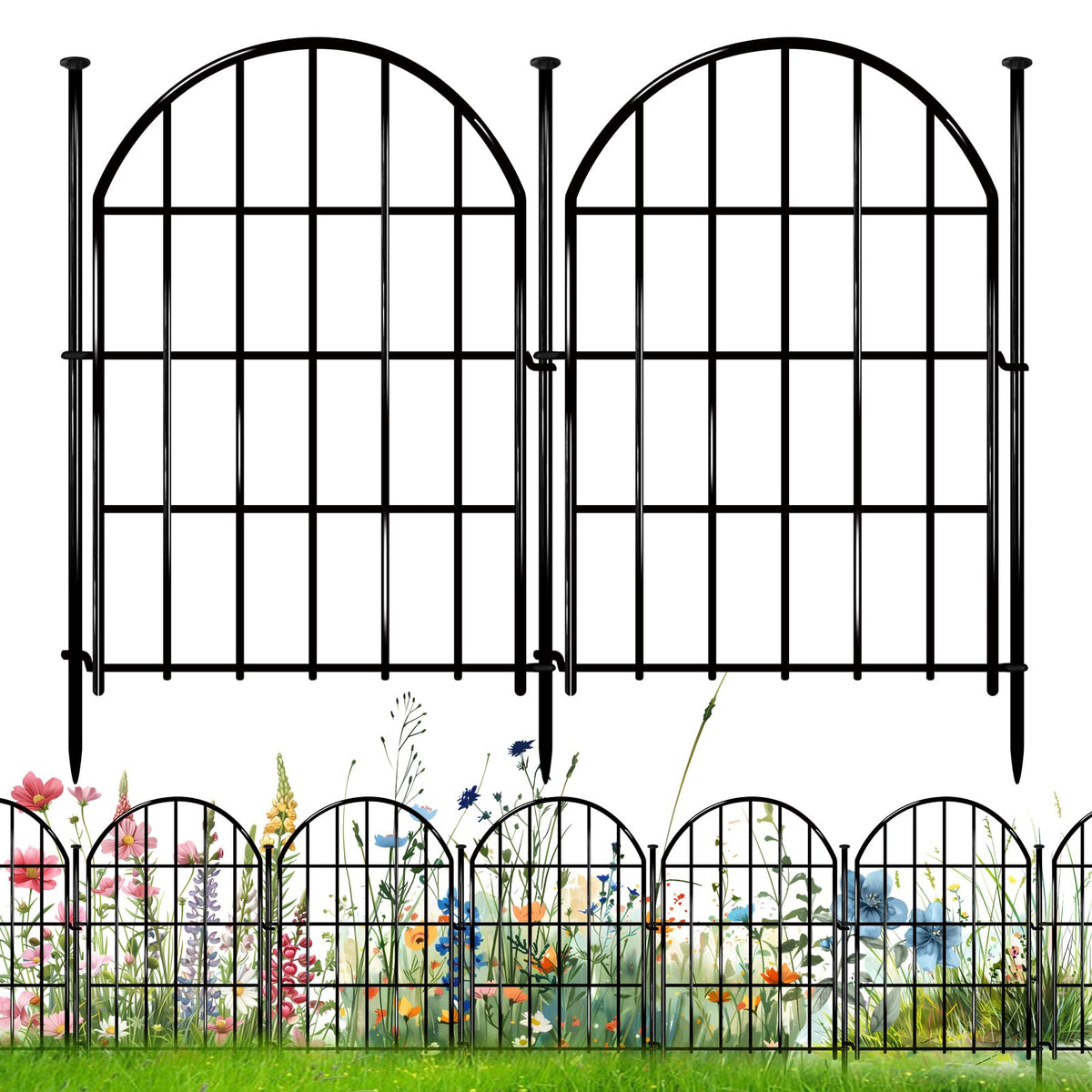 CHTSJQW decorative garden fence arch enhances border and deters small animals.
