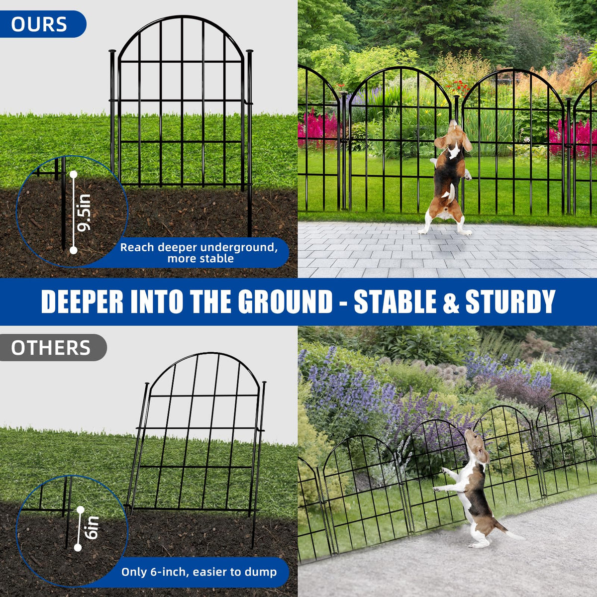 CHTSJQW 17-inch height fence offers above-ground garden protection.