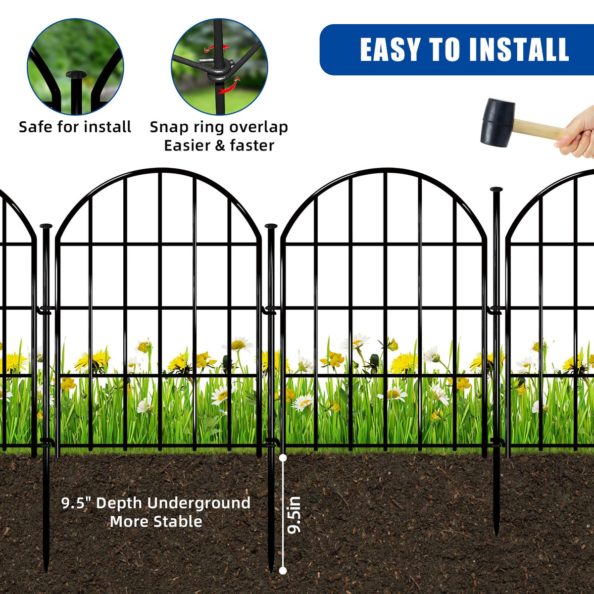CHTSJQW 10.8 ft fence length creates a continuous flower bed border.