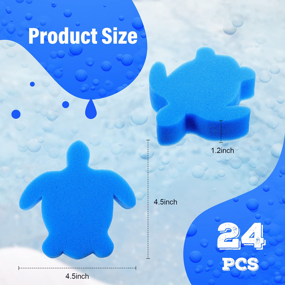 Chuangdi 24-piece sponge set in blue for pool maintenance and quick cleanups