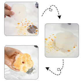 Soft 8-9 cm square sponge for easy placement in tubs