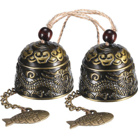 Chuangdi fengshui dragon bell 2pc hangs gracefully for good luck and harmony.