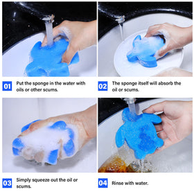 Chuangdi turtle-shaped sponge for pool cleaning and oil absorption