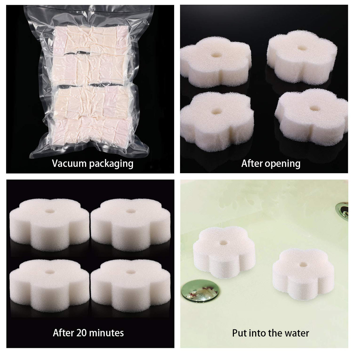 Vacuum-sealed packaging keeps sponge flexible