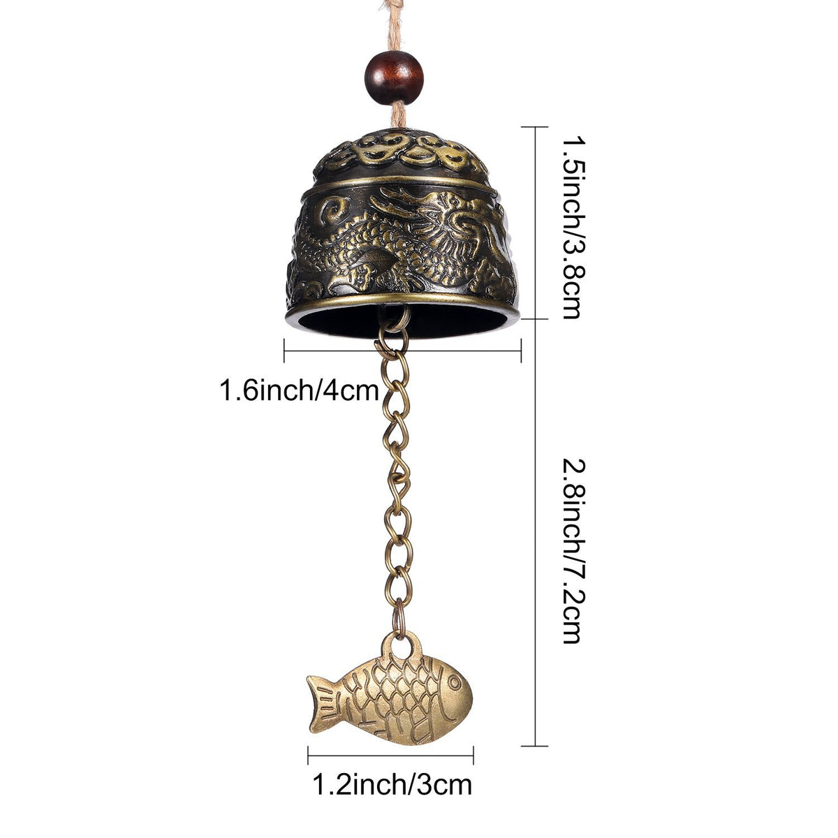 Chuangdi vintage wind chimes with dragon motif add oriental charm outdoors.
