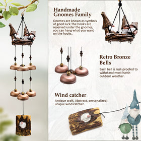 ChuangJie wind chimes show rust-resistant brass bells and sturdy nylon rope for outdoors.