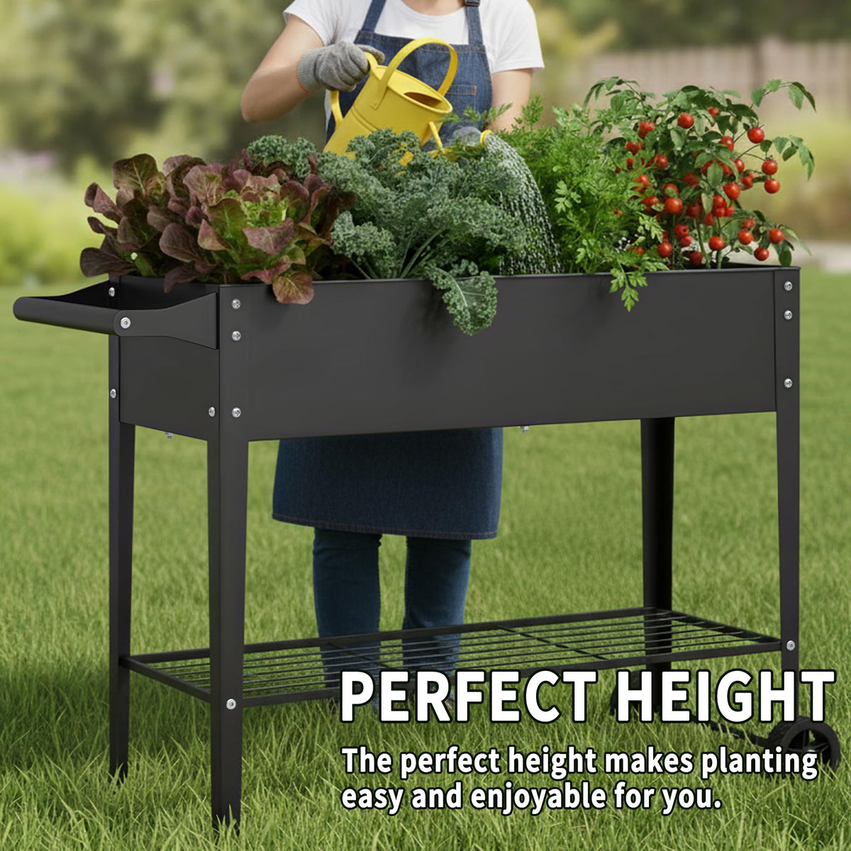 Chuangshuo Guard Elevate 32in height reduces knee strain during gardening.