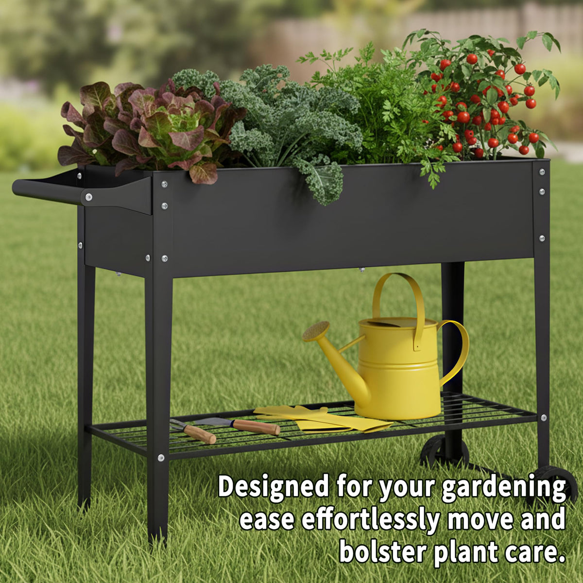Chuangshuo Guard Elevate 37in shelf shown for tools and fertilizers.