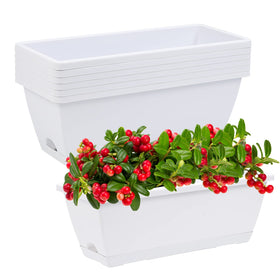 CHUKEMAOYI window box planter front view, ideal for herbs and flowers on a sunny windowsill.