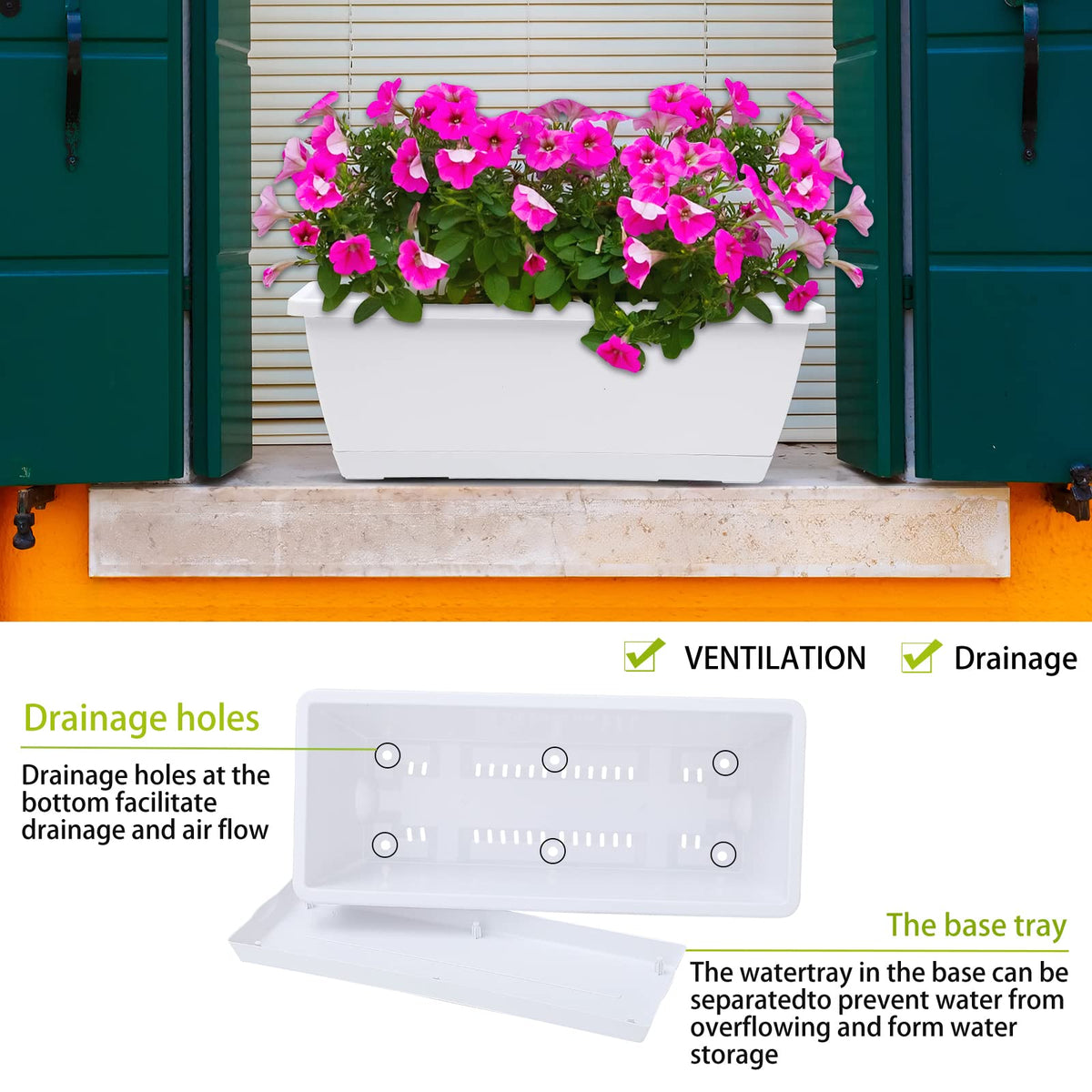 CHUKEMAOYI window box planter for indoor-outdoor use across spaces.
