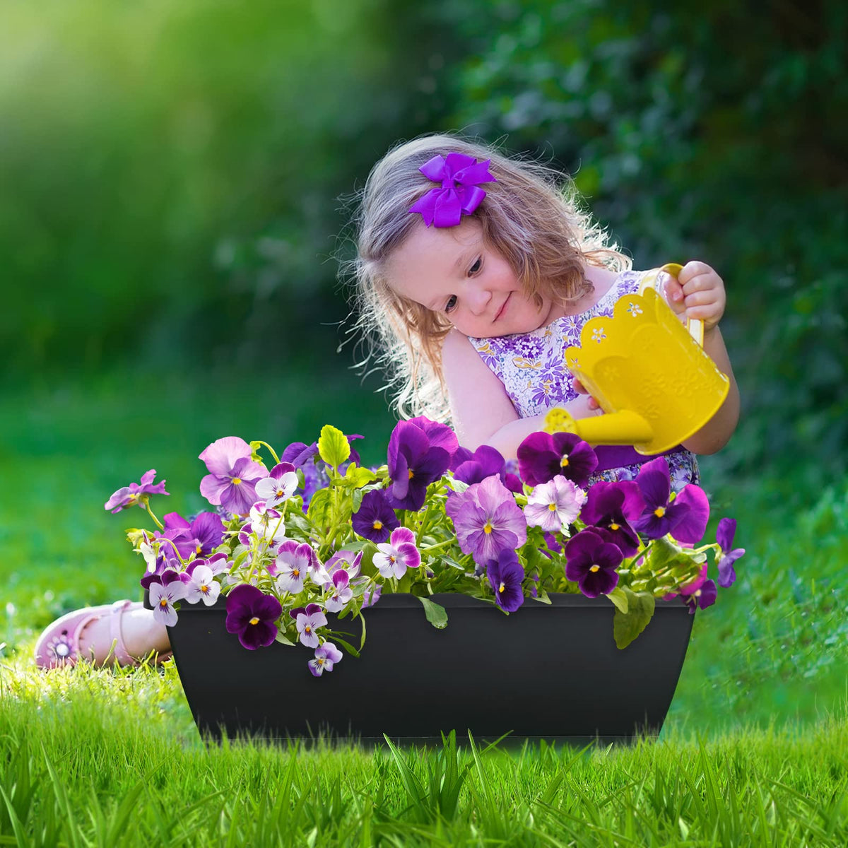 CHUKEMAOYI 10-pack window box planters for versatile outdoor use.