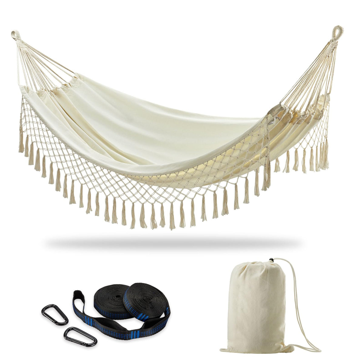 CHULIM Brazilian Double Hammock with 94x63 inch bed, ideal for two relaxing outdoors