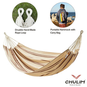 CHULIM hammock supports up to 450 lbs for shared relaxation.