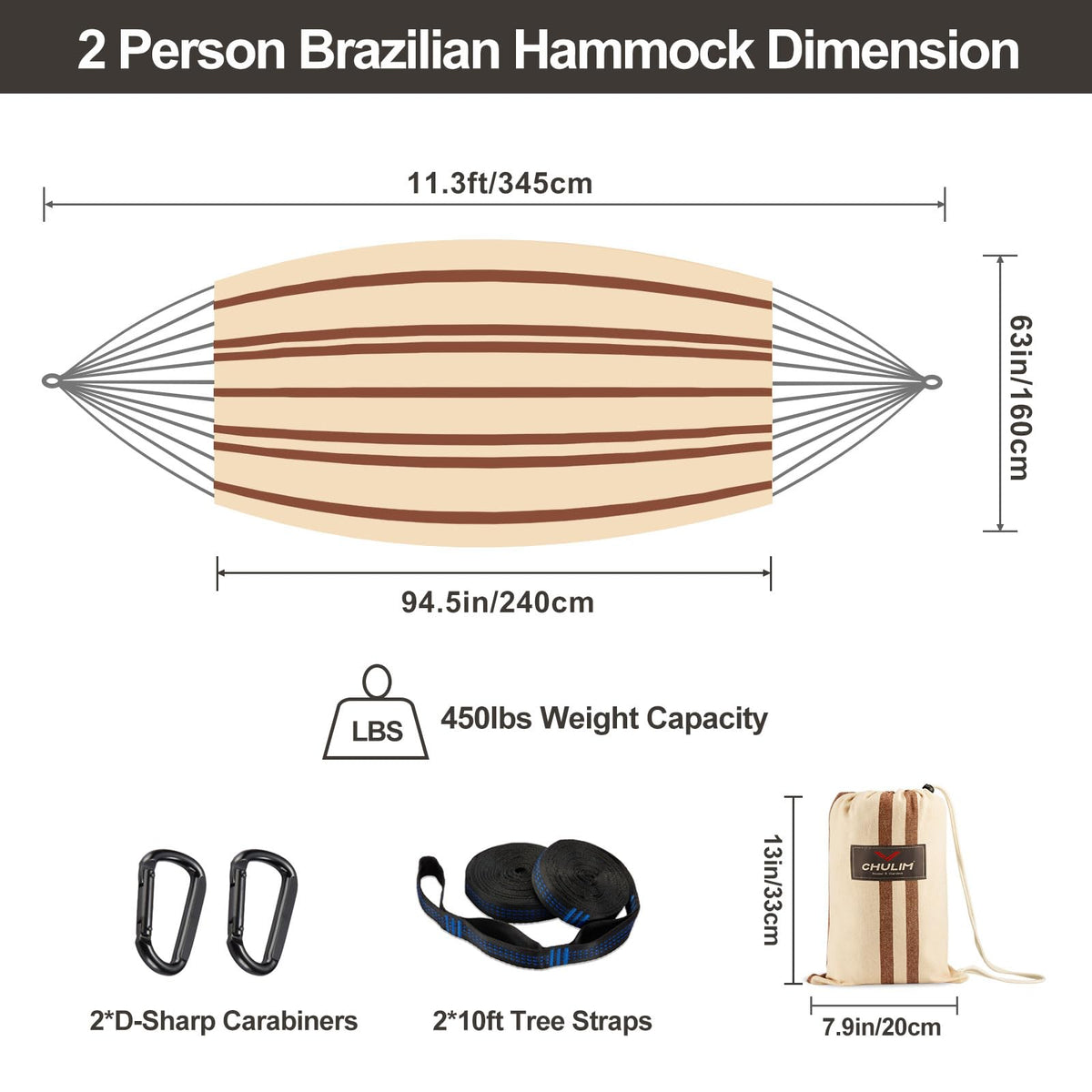 CHULIM tree straps with daisy-chain points enable secure adjustable suspension.