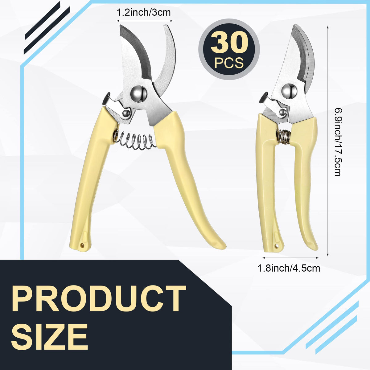 Chumia 30-garden flower shears beige handle ready for comfortable grip