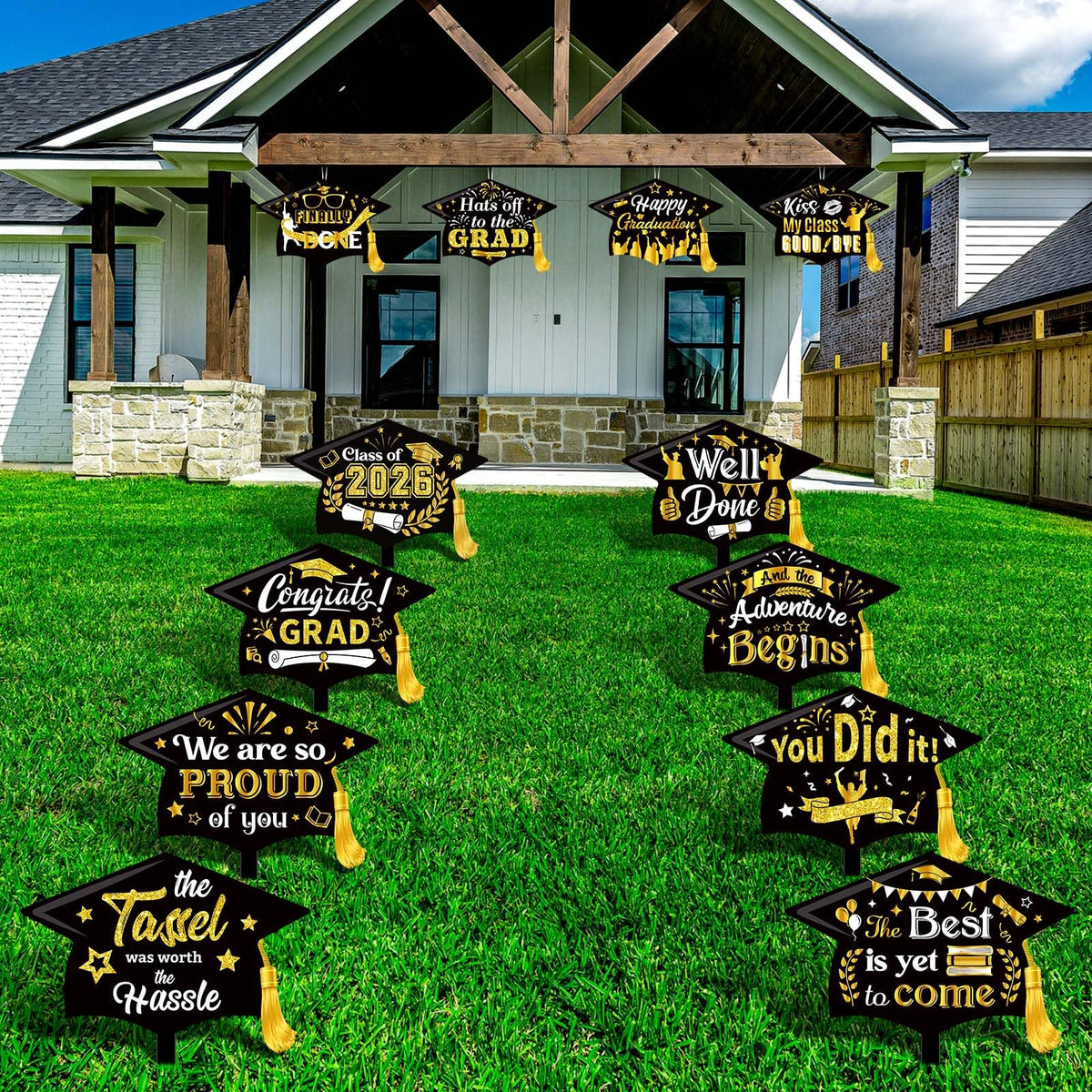 Chunful graduation yard signs in a 12 pack for outdoor celebrations